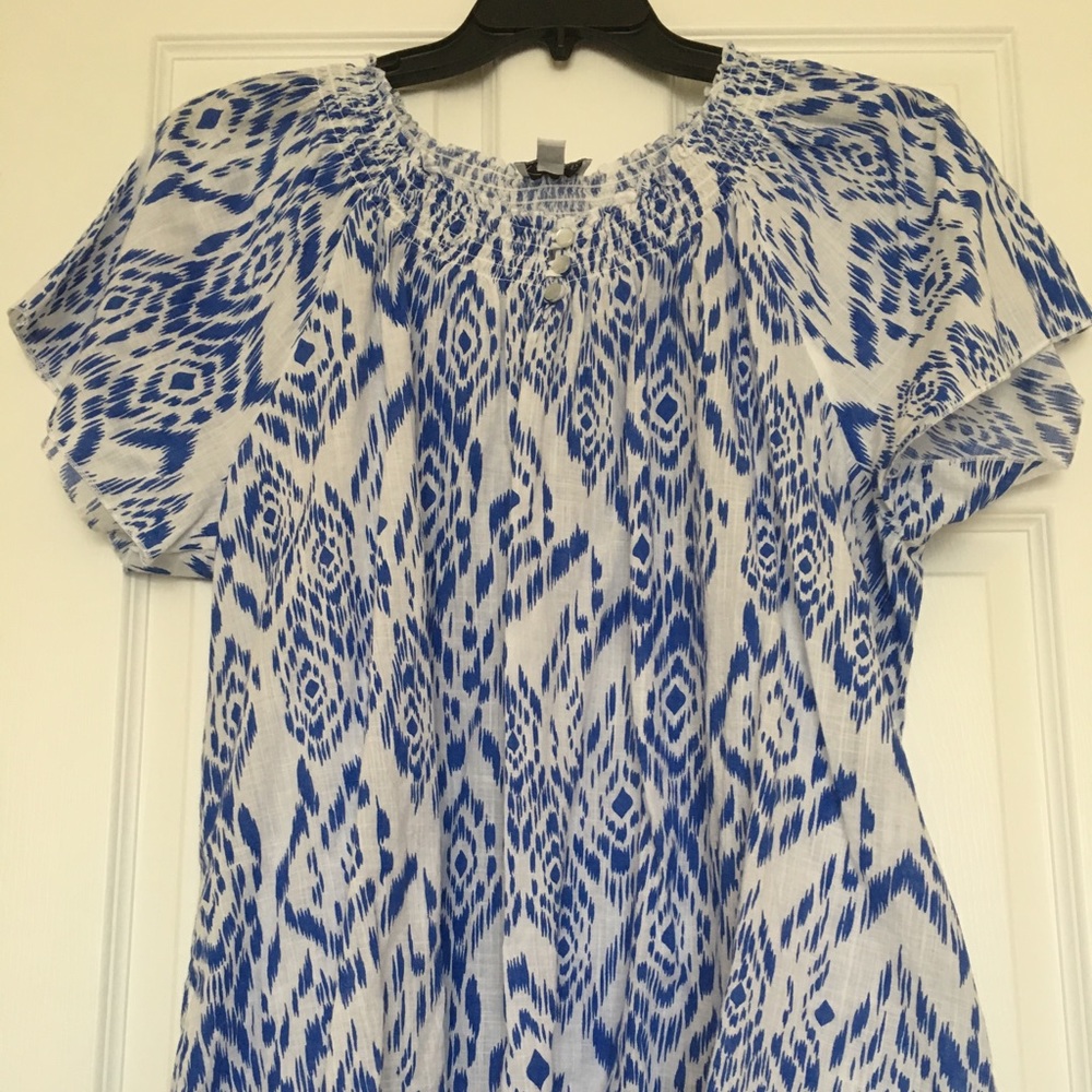 Blue and white peasant shirt - size 3X